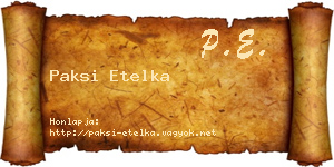 Paksi Etelka névjegykártya